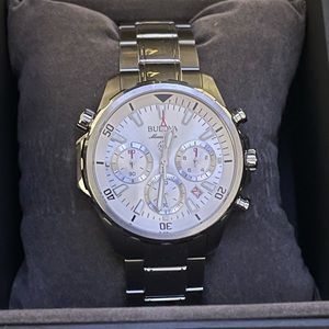 BULOVA CHRONOGRAPH SILVER WATCH